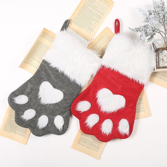 Christmas Flux Fur Paw Pet Dog Stocking