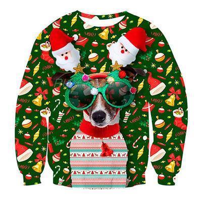 Unisex Animal Print Ugly Christmas Sweater