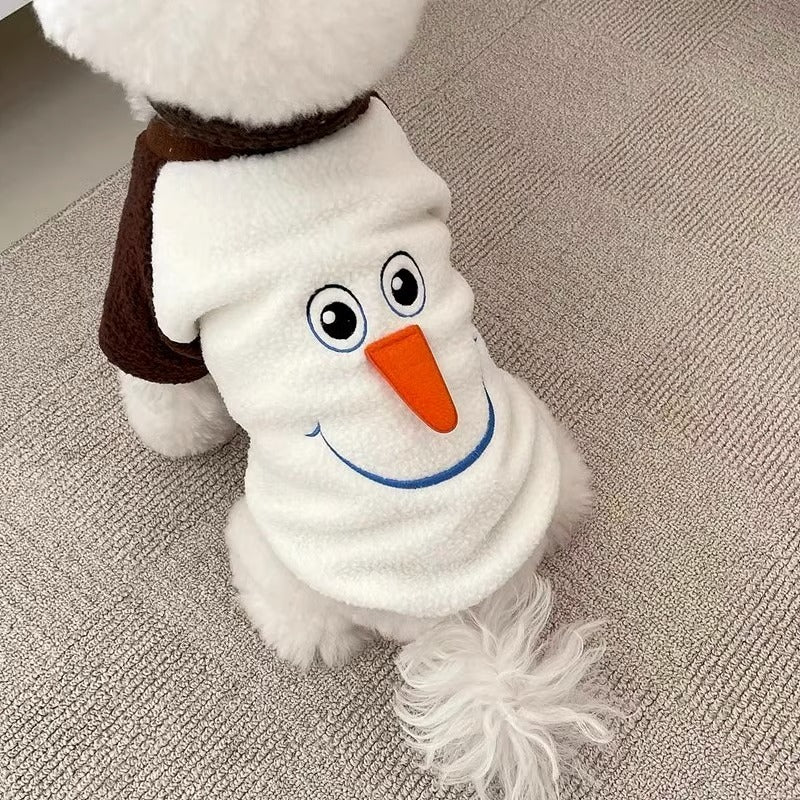 Warm Christmas Carrot Nose Snowman Dog Sweater
