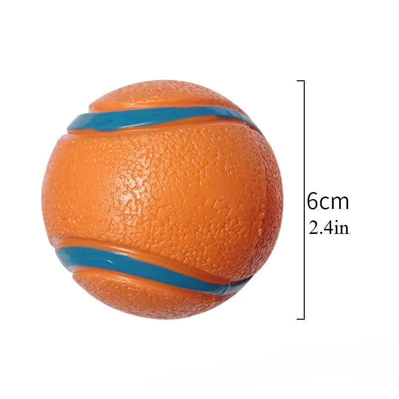 Rubber Dog Ball for Medium to Small Dogs in Orange