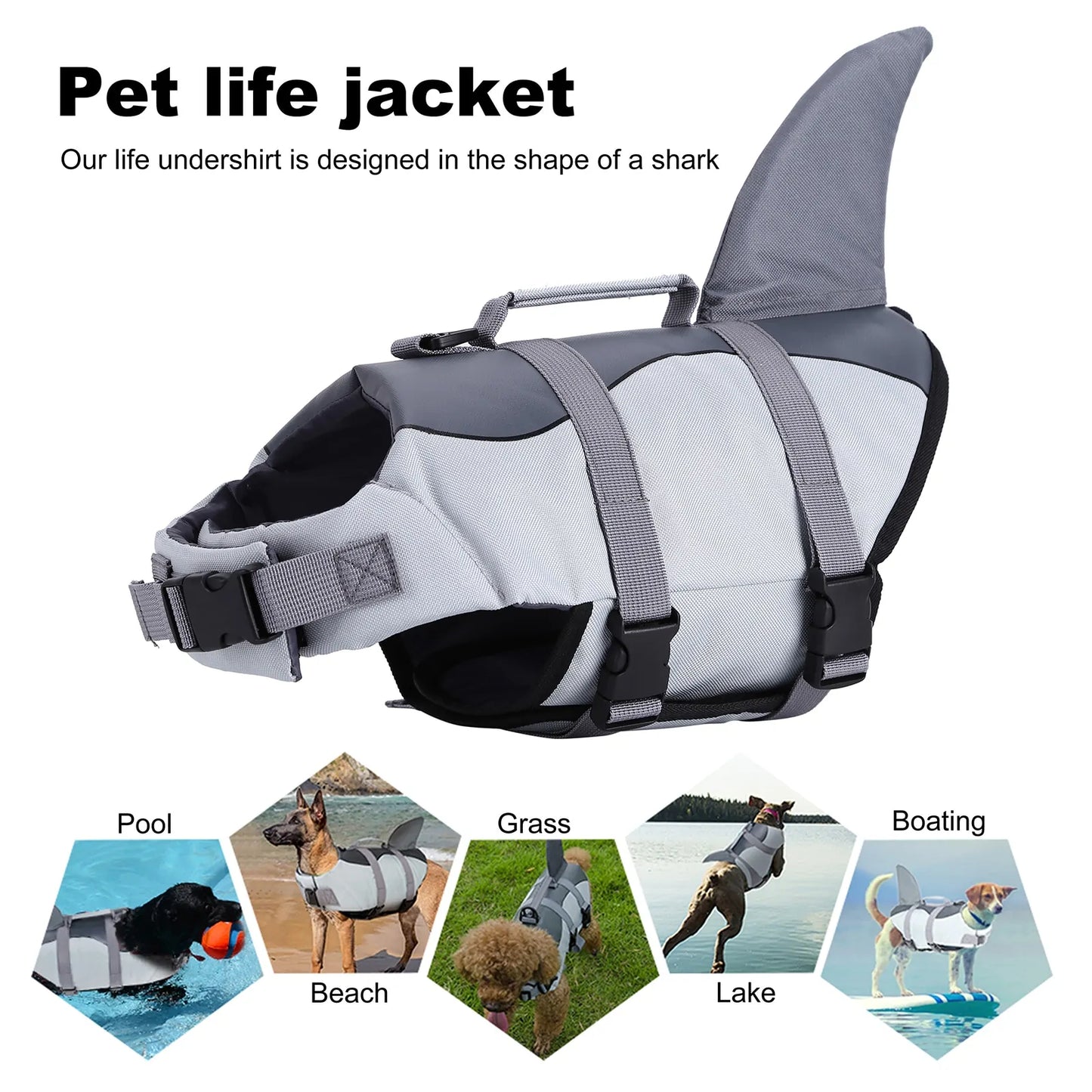 Adjustable Shark Vests For Dog sold by Poopy and Poops General Pet Store poppyandpoops.ca