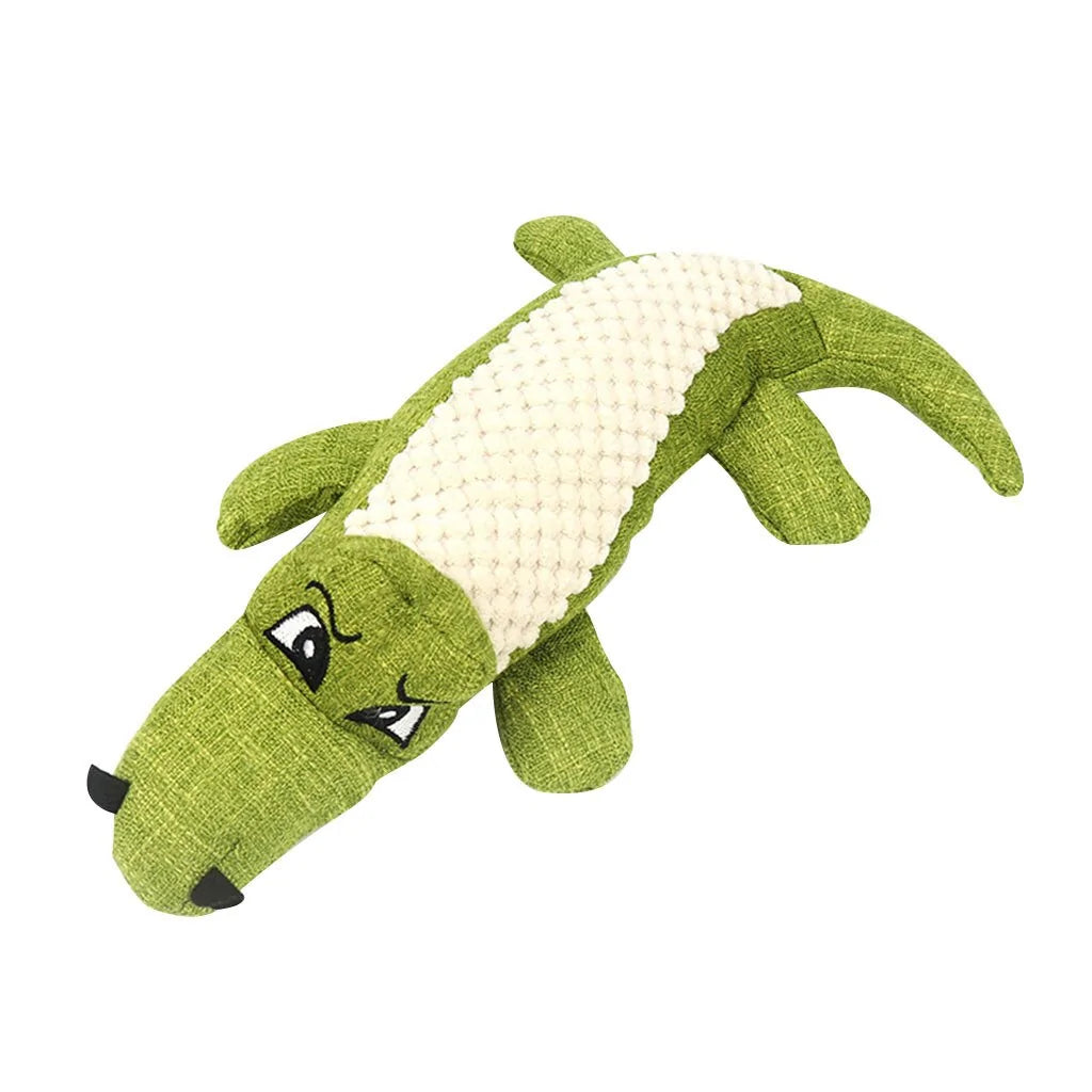 Linen Plush Crocodile Dog Toy: Squeaky Chew for Cleaning Teeth, 1PC green 11.02x5.91x1.97 inches sold by Poopy and Poops General Pet Store poppyandpoops.ca