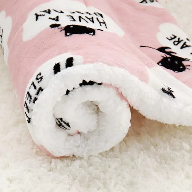 Soft Dog Blanket Mat Pink 40 x 55 Centimeters sold by Poopy and Poops General Pet Store poppyandpoops.ca