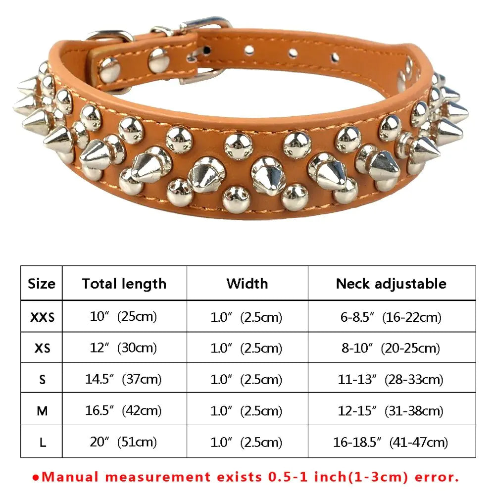 Cone Spikes Dog Collar Brown Large sold by Poopy and Poops General Pet Store poppyandpoops.ca