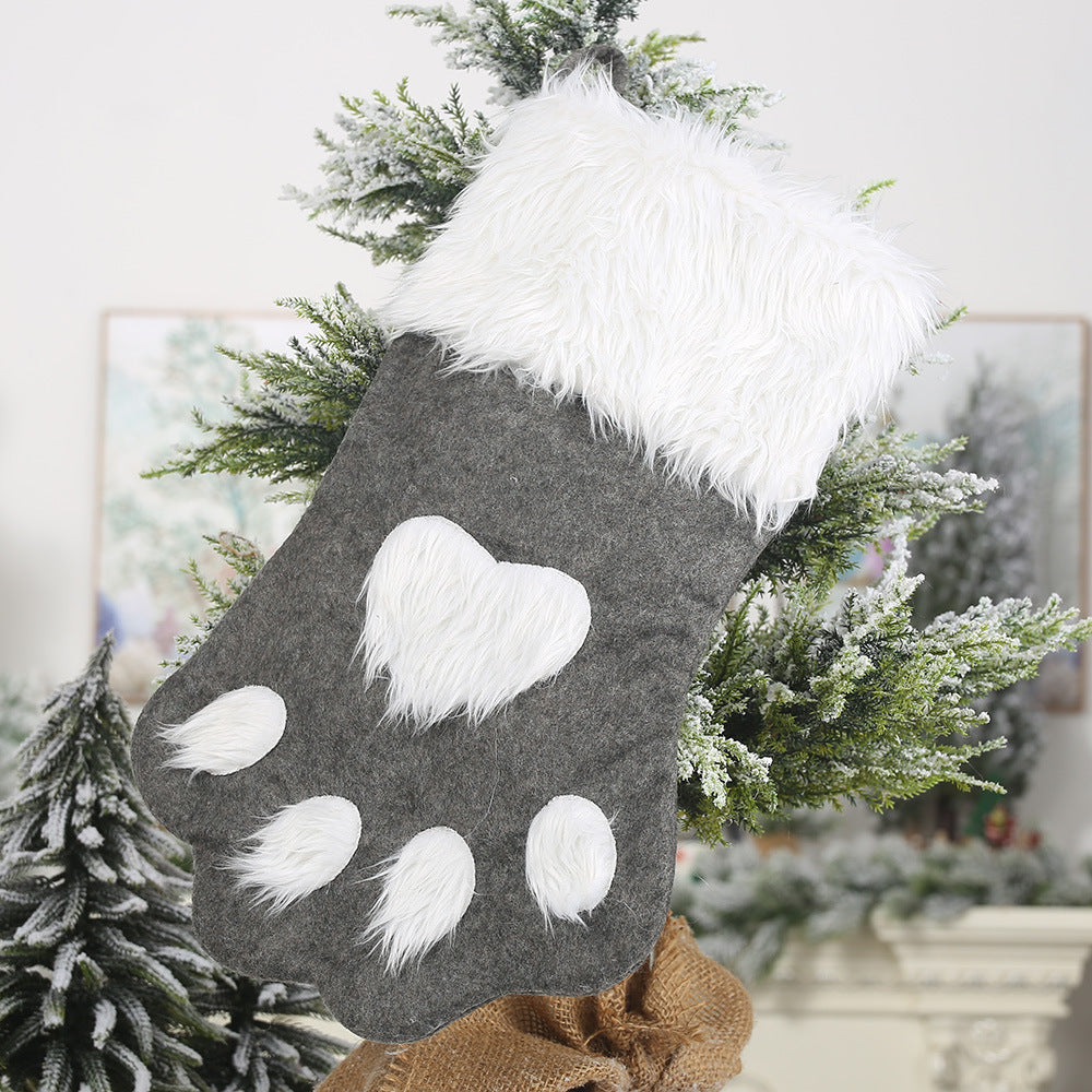 Christmas Flux Fur Paw Pet Dog Stocking