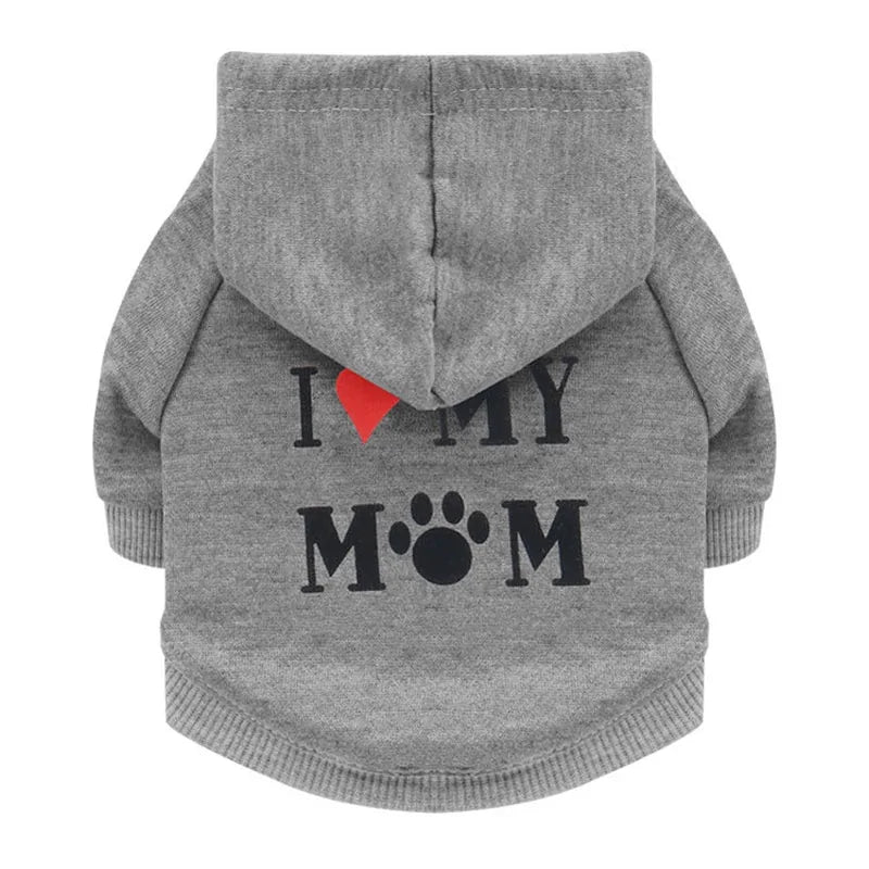 Security Dog Clothes Small Dog Hoodie Coat Gray Mom Extra Small sold by Poopy and Poops General Pet Store poppyandpoops.ca