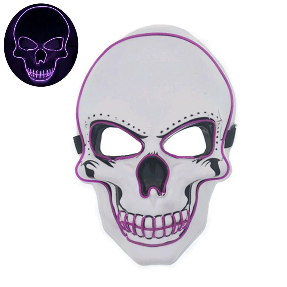 LED Skeleton Halloween Mask Purple sold by Poopy and Poops General Pet Store poppyandpoops.ca