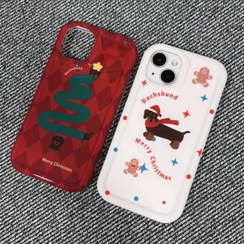 Dachshund Christmas Tree iPhone Drop-resistant Soft Shell Case