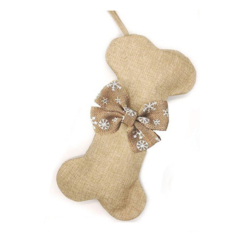 Dog Bone Shape Christmas Gift Stockings Decoration