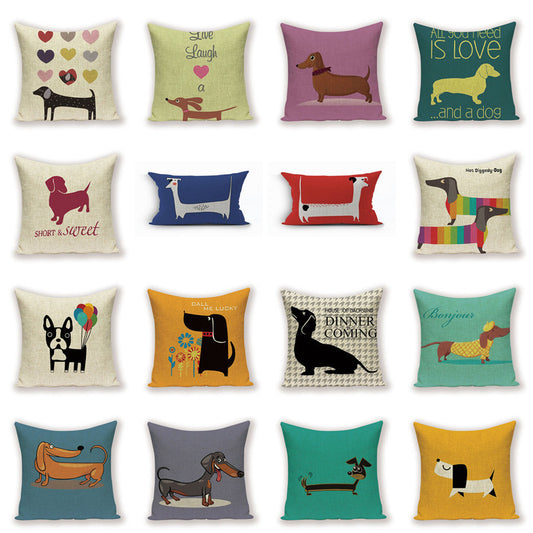 45*45cm Dachshund Throw Cushion Cover in 16 Different Prints