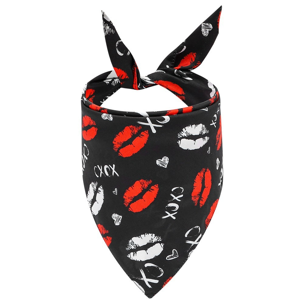 Love and Kiss Valentine's Day Pet Dog Scarf Bandana