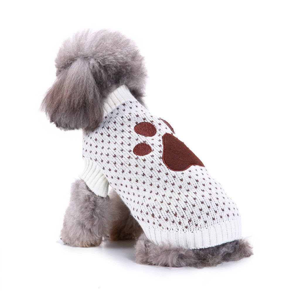 Christmas Snowflake Paw Dog Sweater