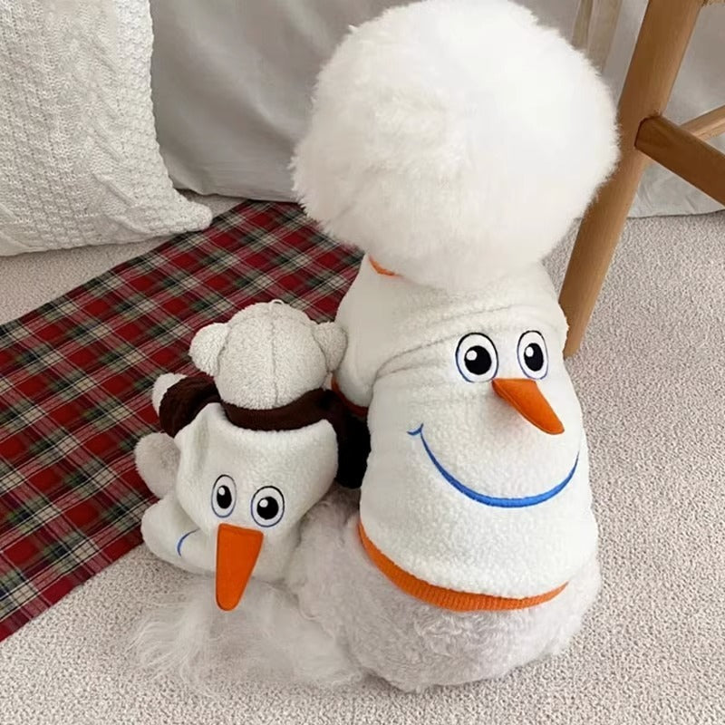 Warm Christmas Carrot Nose Snowman Dog Sweater