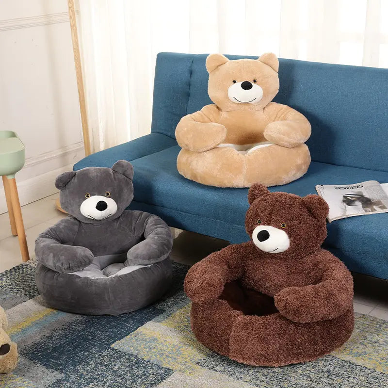 Warm Bear Hug Plush Dog Bed sold by Poopy and Poops General Pet Store poppyandpoops.ca