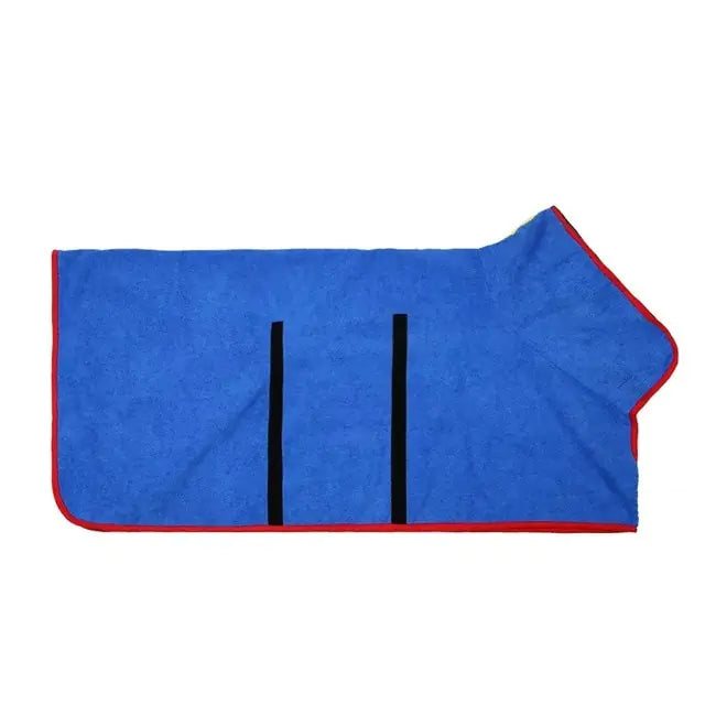 Super Absorbent Pet Bathrobe Towel Blue sold by Poopy and Poops General Pet Store poppyandpoops.ca