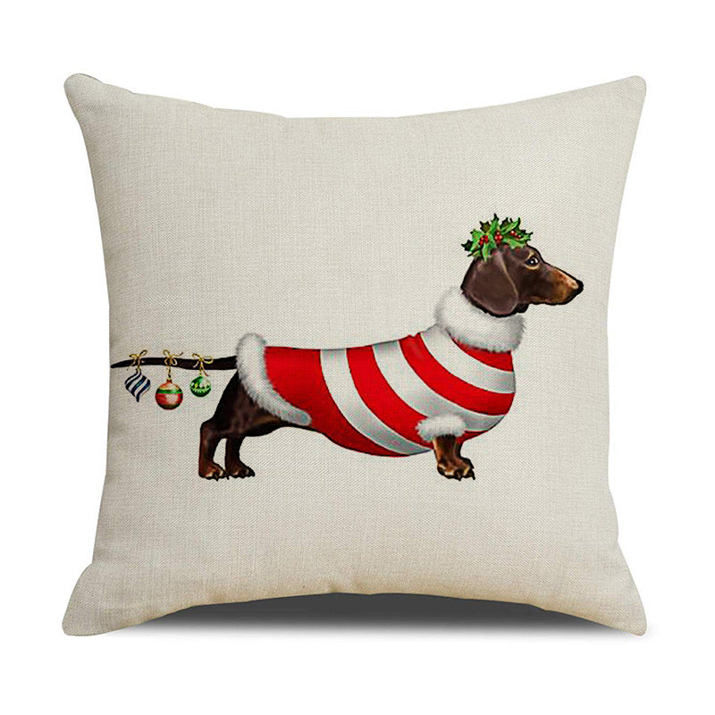 Lab and Dachshund  Animal Printed Christmas Pillowcase