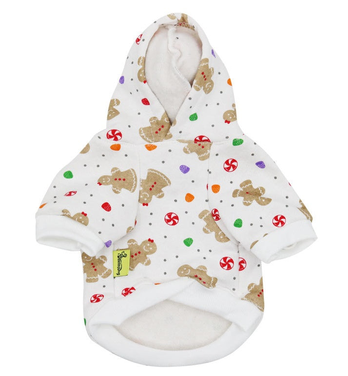 Fleece Christmas Tree, Gingerbread Man Holiday Dog Hoodie Sweater
