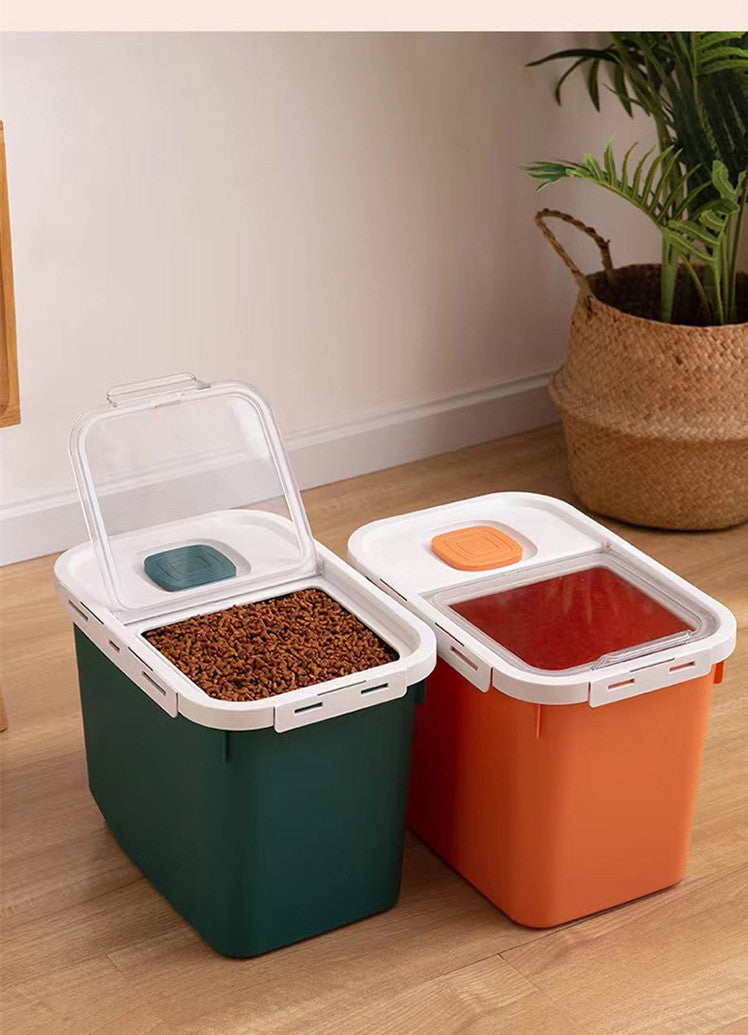 Pet Dog Food Moisture-proof Sealed Food Storage Barrel 12L Capacity