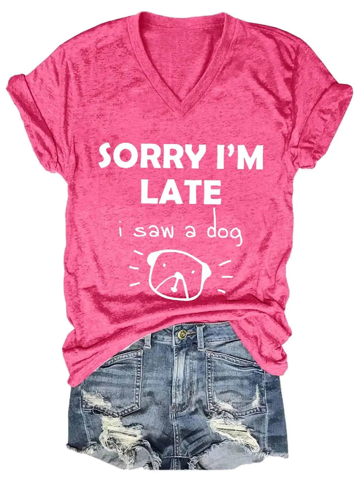 Women's Dog Statement V-Neck Tee sold by Poopy and Poops General Pet Store poppyandpoops.ca