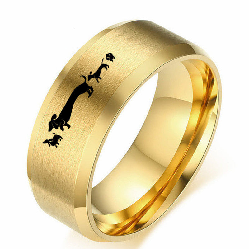 Men's Dachshund Stainless Steel Ring