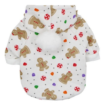 Fleece Christmas Tree, Gingerbread Man Holiday Dog Hoodie Sweater