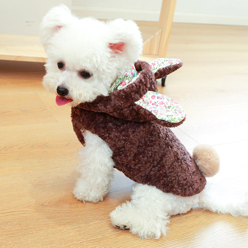 Floral Easter Rabbit Big Ear Cotton Dog Coat Jacket