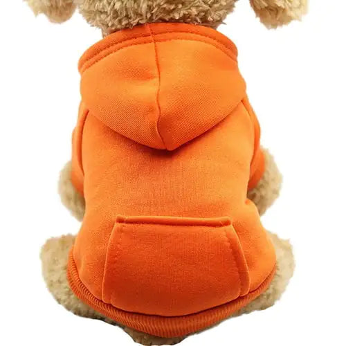 Soft Fleece Pet Dog Hoodie Orange Extra Small sold by Poopy and Poops General Pet Store poppyandpoops.ca