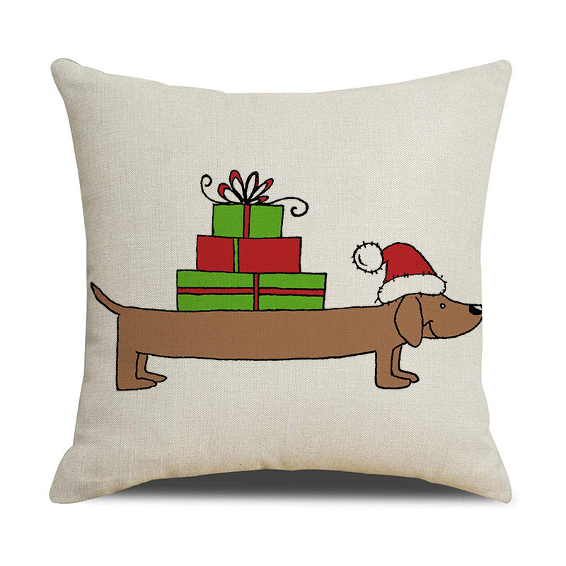 Lab and Dachshund  Animal Printed Christmas Pillowcase