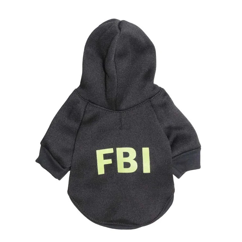 Security Dog Clothes Small Dog Hoodie Coat FBI Medium sold by Poopy and Poops General Pet Store poppyandpoops.ca