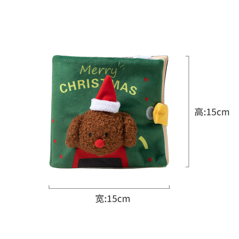 Christmas Cloth Hide a treat Book Pet Dog Chew Toys