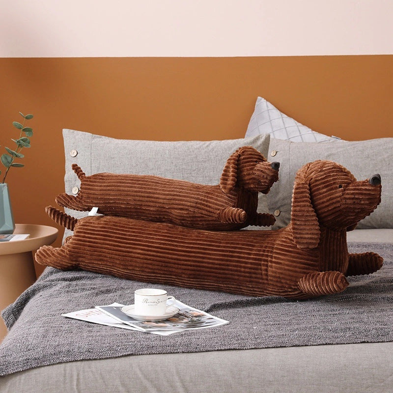 Cute Long Dachshund Home Decor Sofa Pillow In Brown