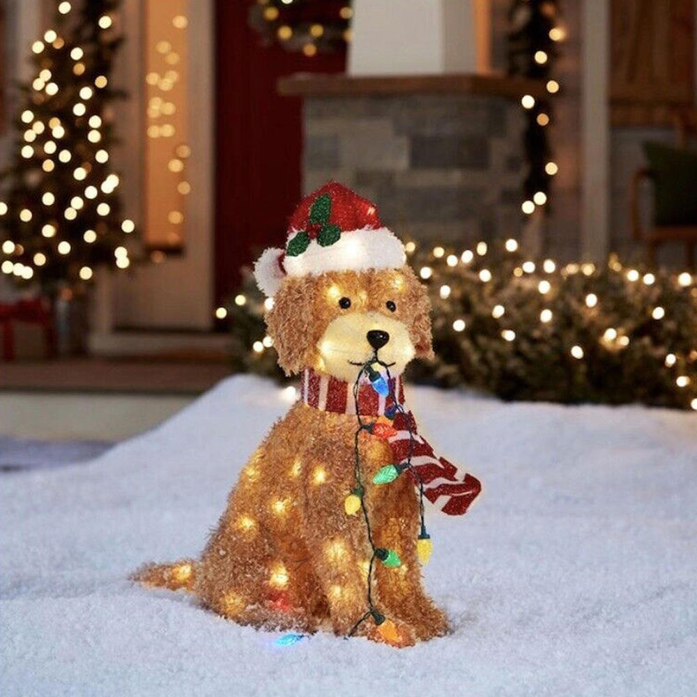 Christmas Outdoor Garden Acrylic Light Up Dog Floor Decorations