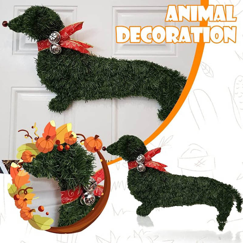 Decorative Dachshund Christmas Front Door Hanging Reef