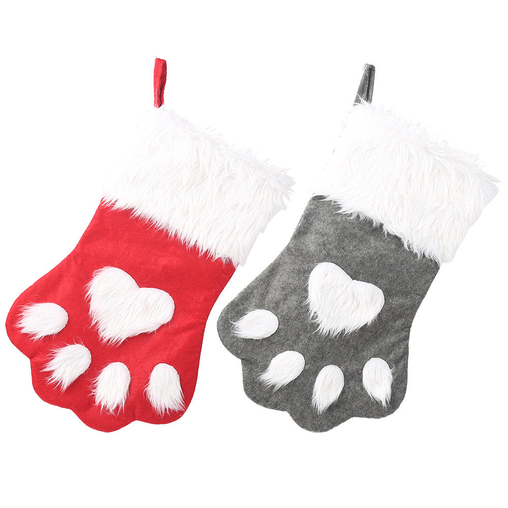 Christmas Flux Fur Paw Pet Dog Stocking