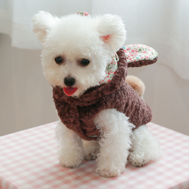 Floral Easter Rabbit Big Ear Cotton Dog Coat Jacket