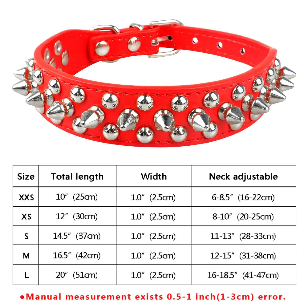 Cone Spikes Dog Collar Red Medium sold by Poopy and Poops General Pet Store poppyandpoops.ca