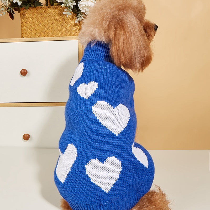 Heart Valentine's Day Knitted Dog Sweater