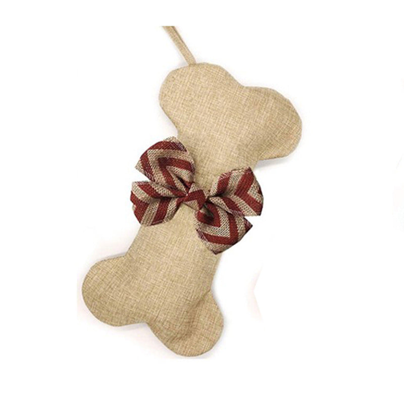 Dog Bone Shape Christmas Gift Stockings Decoration