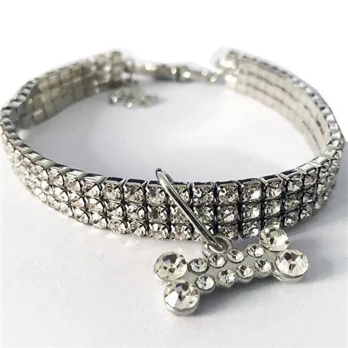 Exquisite Bling Crystal Dog Collar sold by Poopy and Poops General Pet Store poppyandpoops.ca