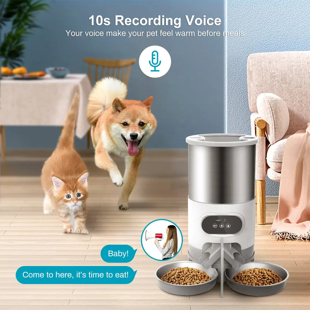 Wi-Fi Voice Recording Call Smart Pet Dog Feeder sold by Poopy and Poops General Pet Store poppyandpoops.ca