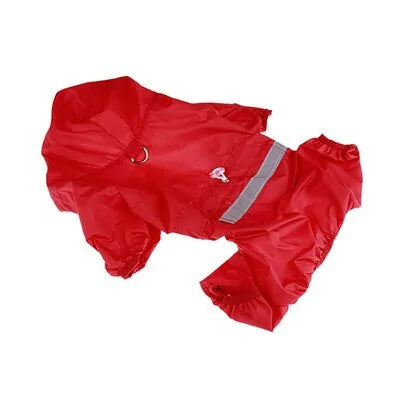 Durable Waterproof Dog Raincoat Red Medium sold by Poopy and Poops General Pet Store poppyandpoops.ca