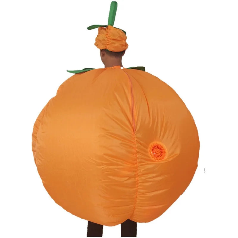 Matching Adult Inflatable Pumpkin Elephant Halloween Costume sold by Poopy and Poops General Pet Store poppyandpoops.ca