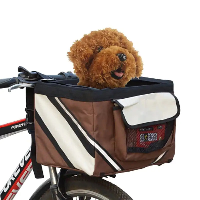 Dog Bicycle Basket Carrier Brown 38 x 27 x 26 CM sold by Poopy and Poops General Pet Store poppyandpoops.ca