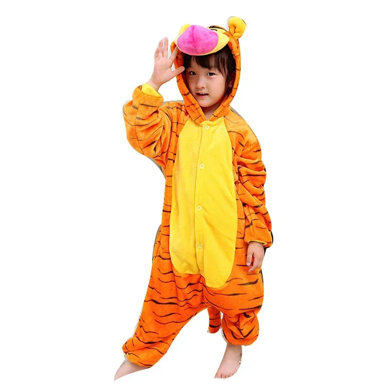 Tiger Pajamas Onesies Kids Boy Girls Halloween Costume Tiger straws sold by Poopy and Poops General Pet Store poppyandpoops.ca