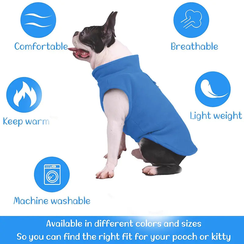 Winter Fleece Pet Dog Jacket sold by Poopy and Poops General Pet Store poppyandpoops.ca