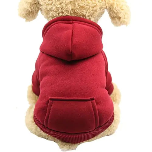 Soft Fleece Pet Dog Hoodie Red Small sold by Poopy and Poops General Pet Store poppyandpoops.ca