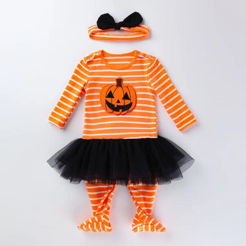 Baby Girls Boys Toddler Color Skeleton Pumpkin Christmas Eve Horror Halloween Costume B sold by Poopy and Poops General Pet Store poppyandpoops.ca