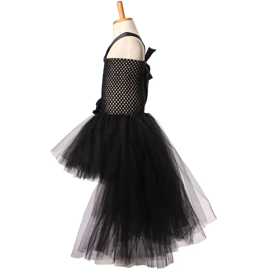 Black Unicorn Girls Tutu Dress for Children Birthday Halloween Costume Princess Kids Flower Ball Gown with Headband sold by Poopy and Poops General Pet Store poppyandpoops.ca