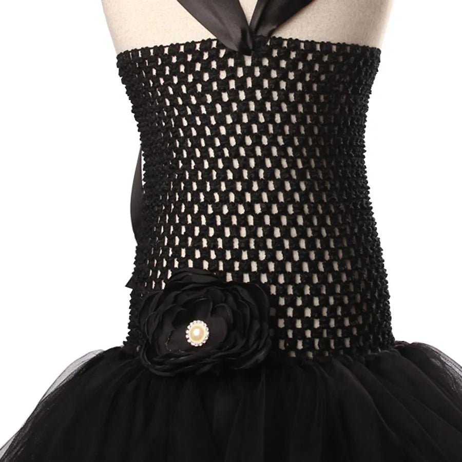 Black Unicorn Girls Tutu Dress for Children Birthday Halloween Costume Princess Kids Flower Ball Gown with Headband sold by Poopy and Poops General Pet Store poppyandpoops.ca