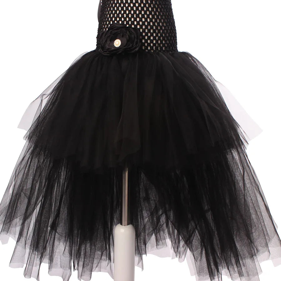Black Unicorn Girls Tutu Dress for Children Birthday Halloween Costume Princess Kids Flower Ball Gown with Headband sold by Poopy and Poops General Pet Store poppyandpoops.ca